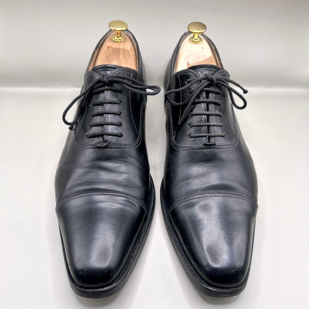 サントーニ Santoni ビジネスシューズ ストレートチップ 黒 26.5cm