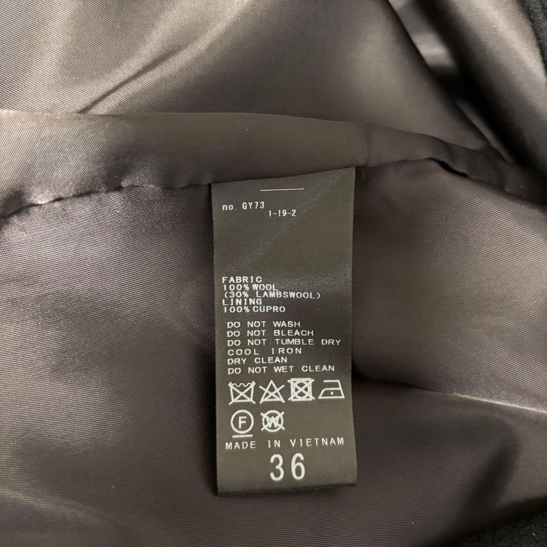 FRAMe WORK ラムウールMIXシャルムバルカラーコート　ブラック36