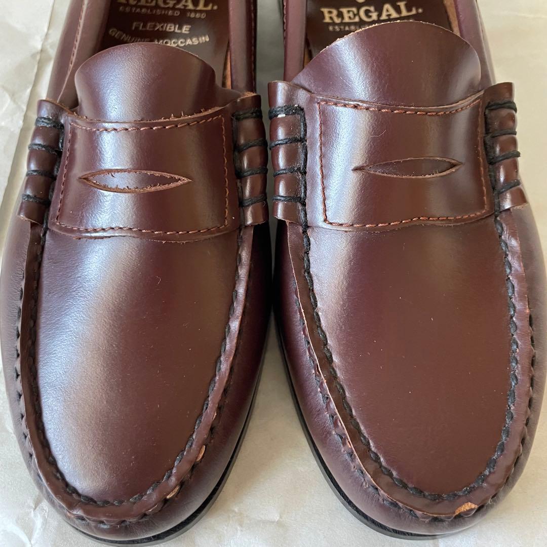 【訳あり新品未使用品】REGAL ローファー　鏡面加工　茶　24cm 牛革
