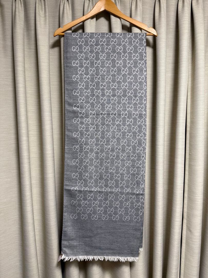 GUCCI GG柄 ストール 大判 グレー