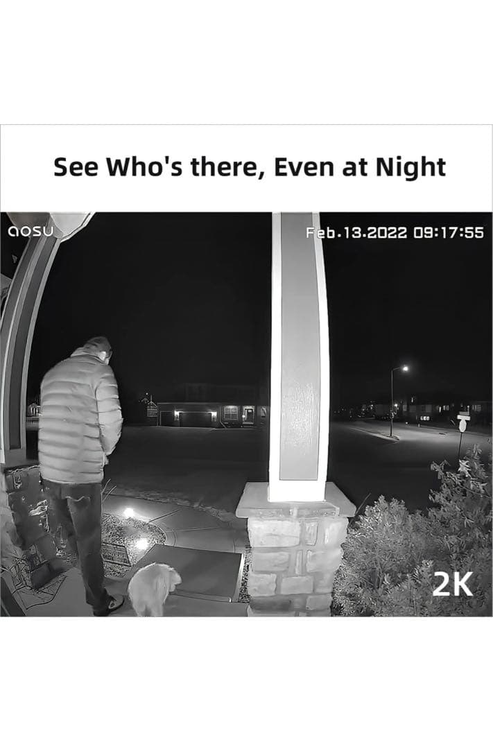 ドアホン ビデオドアベル カメラ付き( 2.4GHz WiFi )玄関チャイム