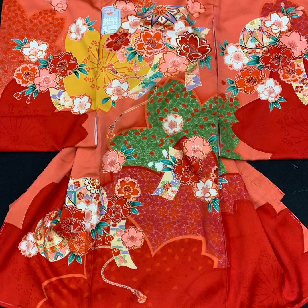 新品（純古典仕様）お宮参り 産着 祝着のきもの　京友禅染　四季花王朝桜毬古典文