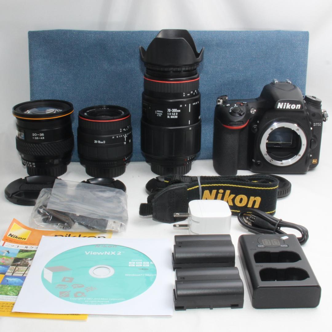 ❤️予備バッテリー付き❤️Nikon D750 超望遠 トリプルレンズセット❤️