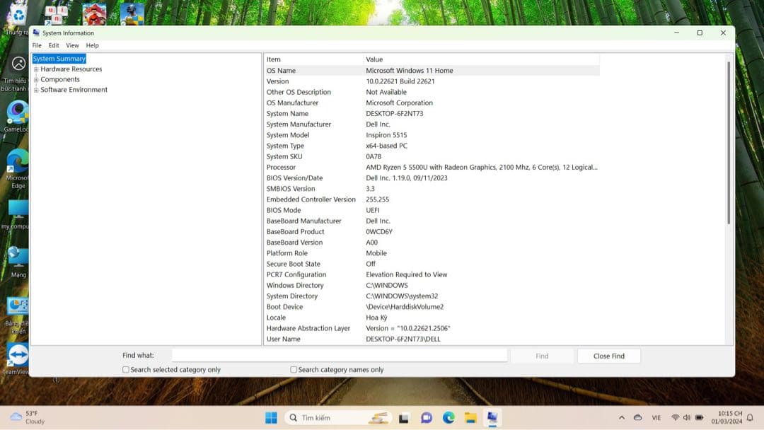 Windowsデスクトップ Dell insprion 5515