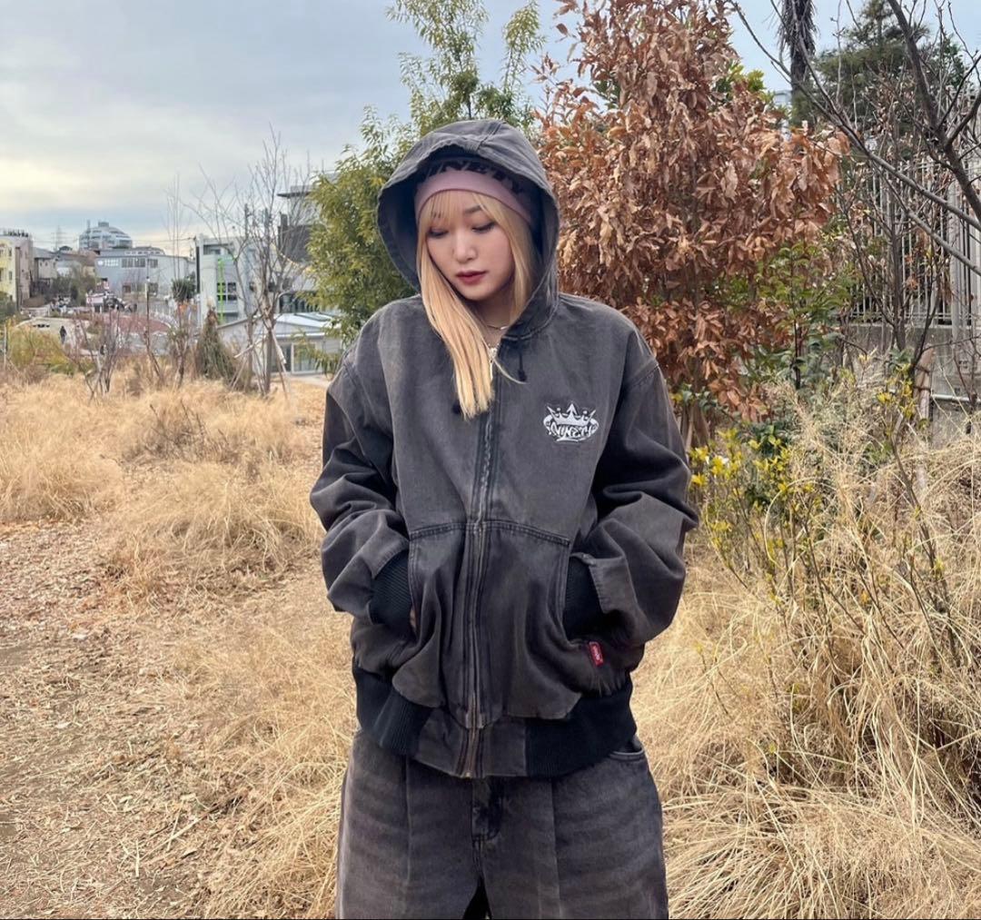 King Logo Vintage Denim Hoodie 新品未使用