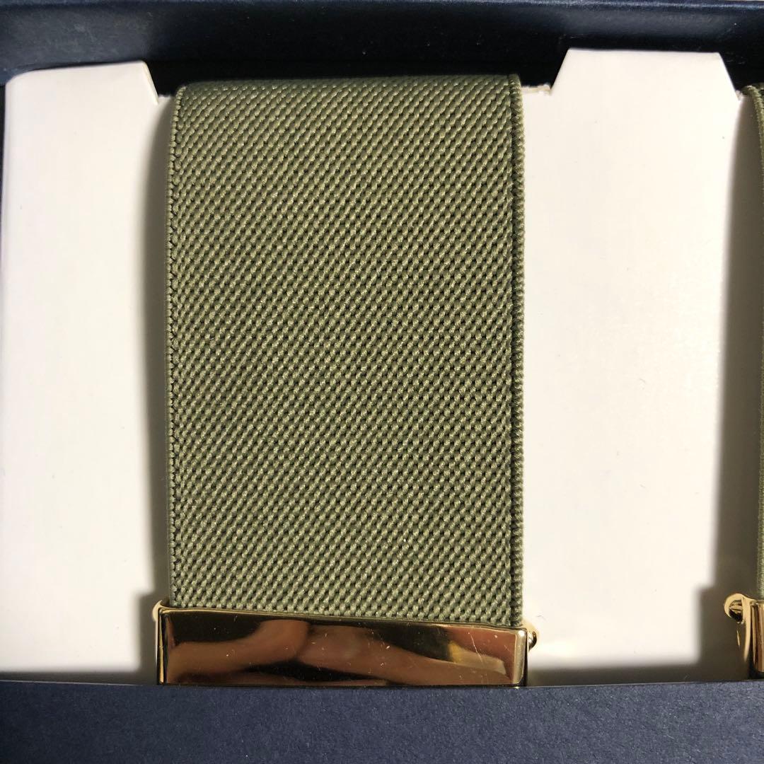 アルバートサーストン サスペンダー（オリーブグリーン無地）