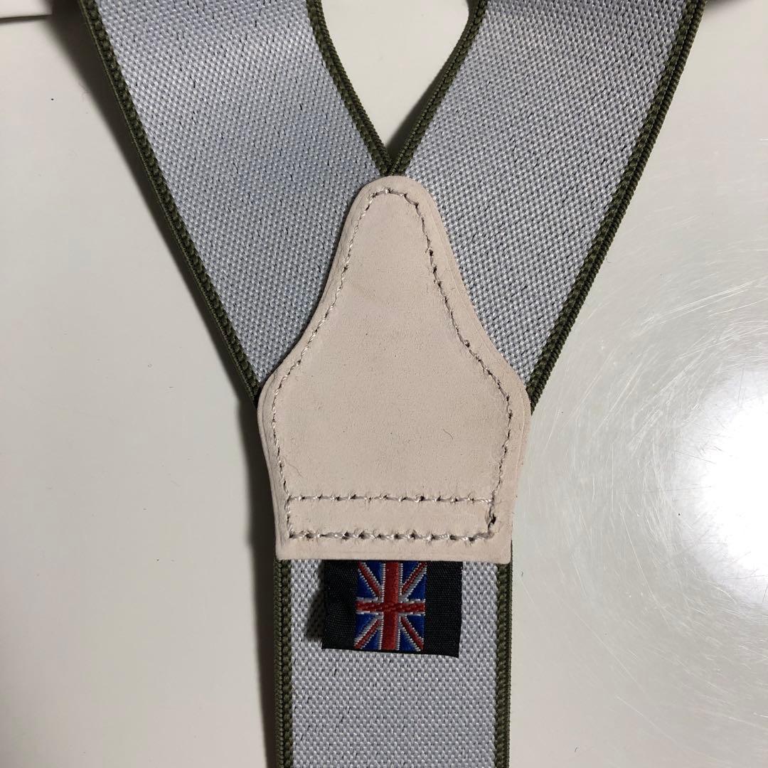 アルバートサーストン サスペンダー（オリーブグリーン無地）