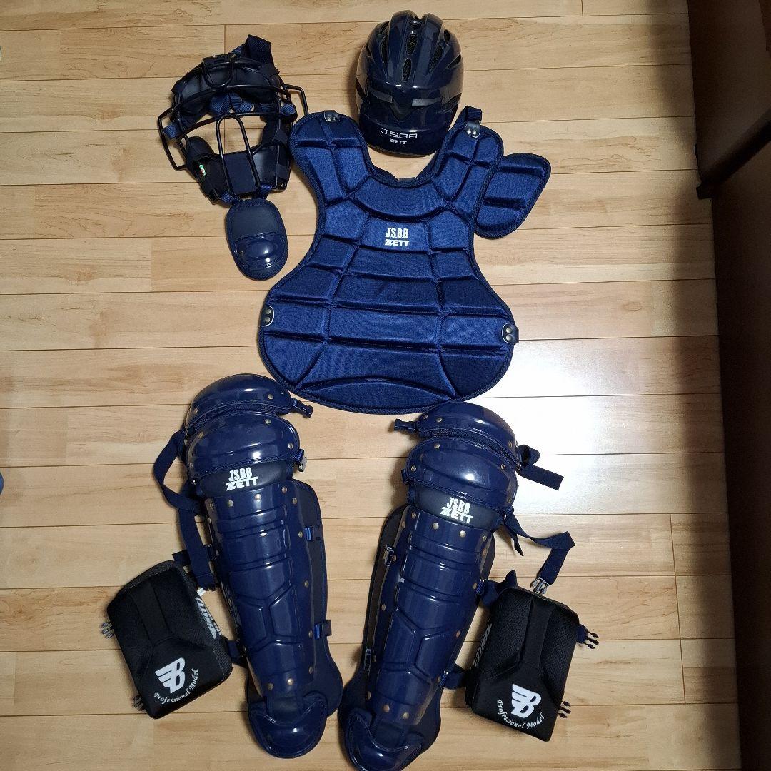 ZETT JSBB キャッチャー防具フルセット　ニークッション付き(一般軟式)
