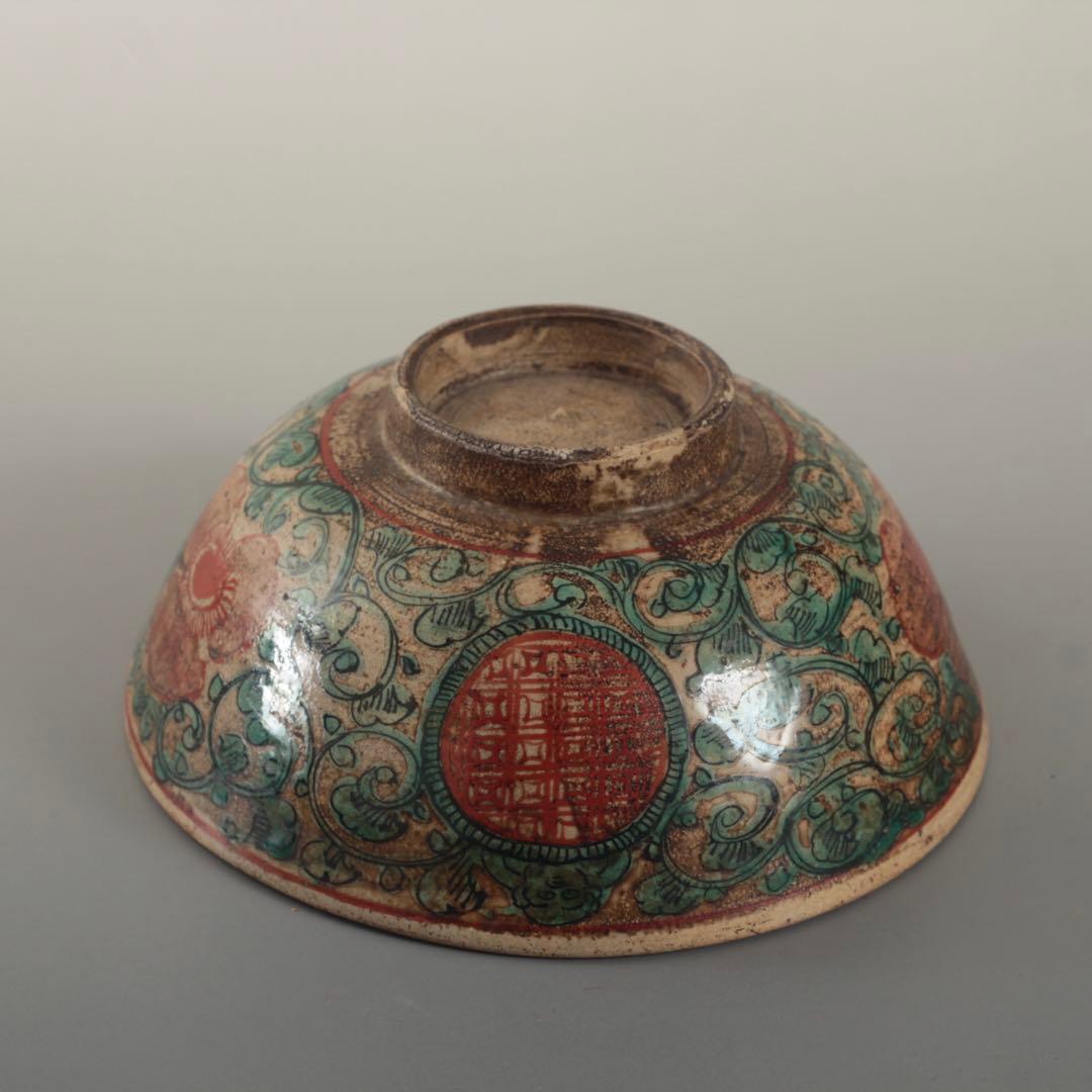 赤絵 茶碗 幕末〜明治 志手原焼 茶道具 古美術 古道具