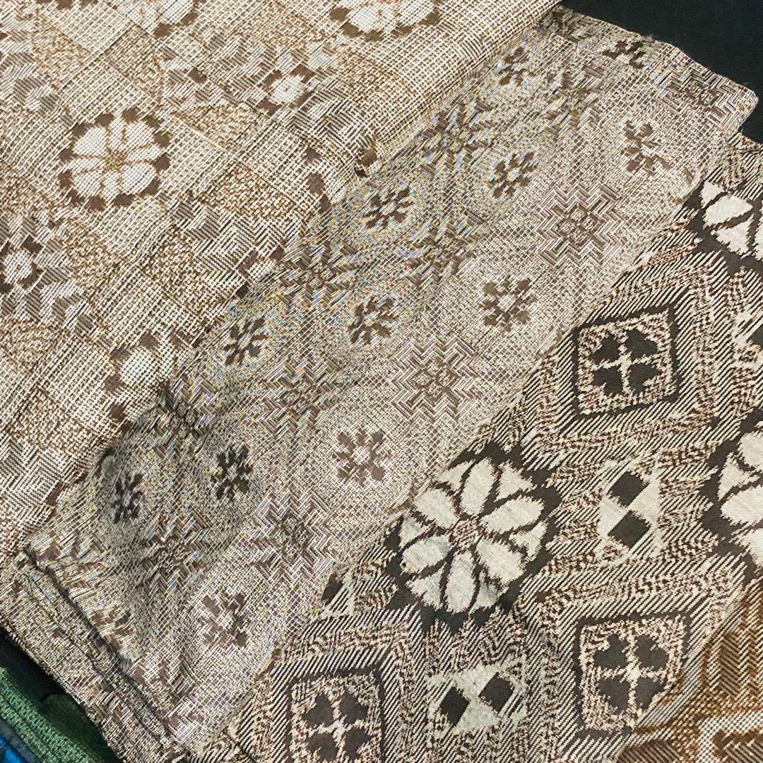 着物と帯オレンジ y235◾️アンティーク時代大島紬羽織13点◾️龍郷本場大島泥大島