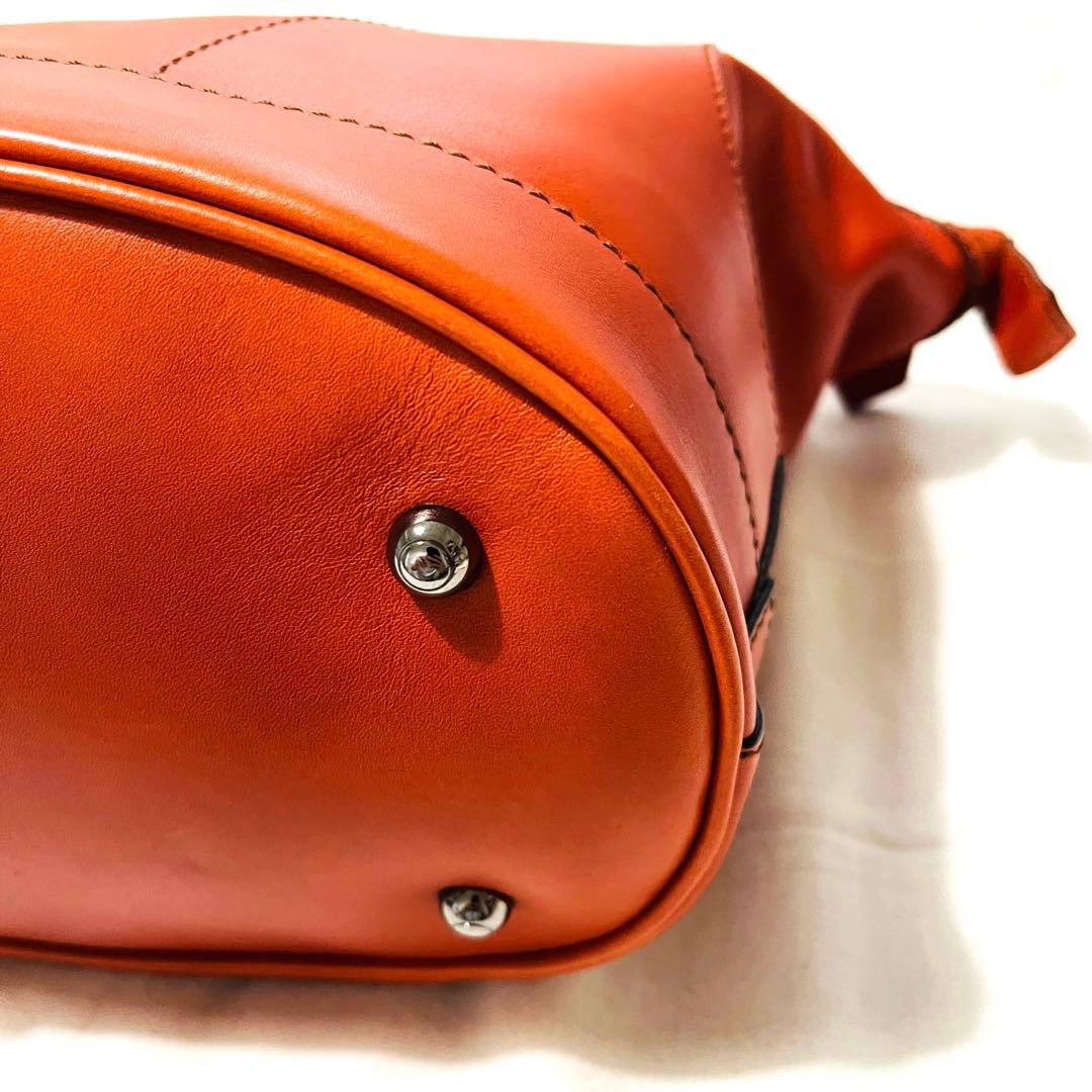 【美品】TOD'S カーフ レザー ハンド トート バッグ ショルダー 大容量