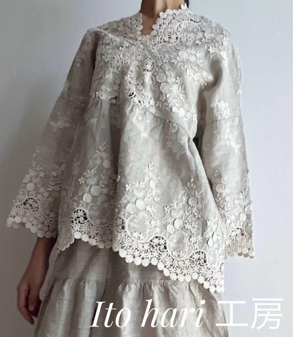 【美品】　ito hari 工房 リネン レース チュニック