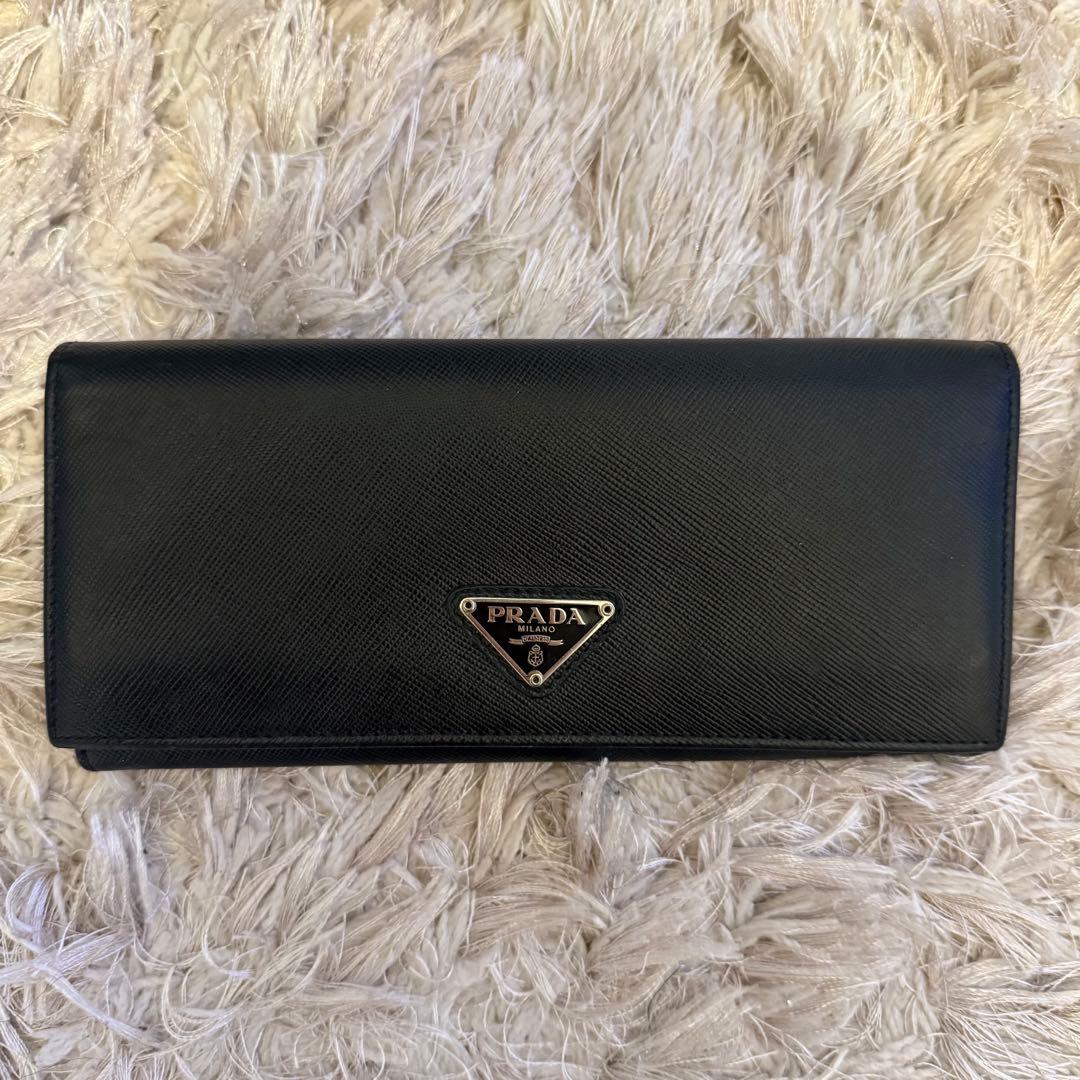 PRADA長財布サフィアーノブラック正規品ギャランティカード付