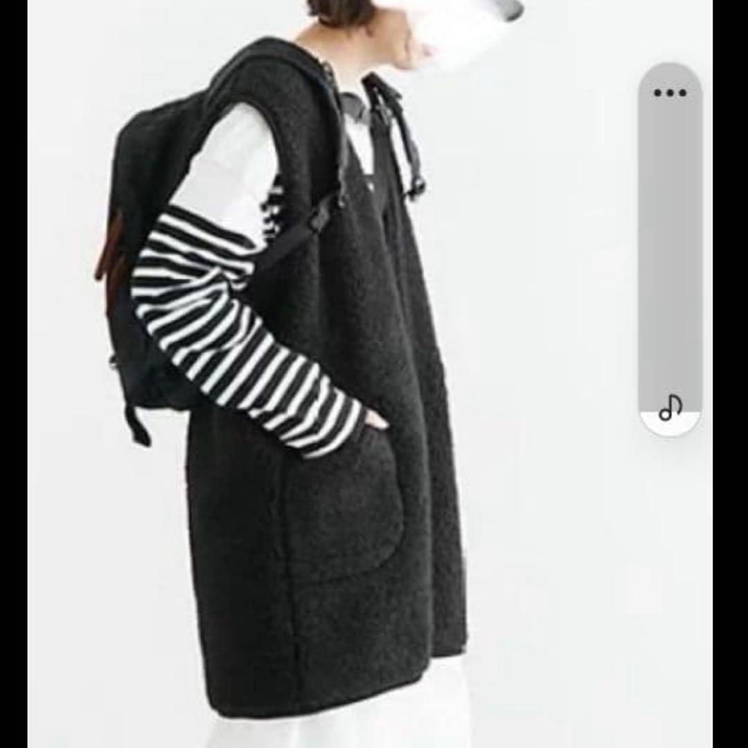 人気　定番　COLD BREAKER ボア　ロングジレ　ベスト　ブラック