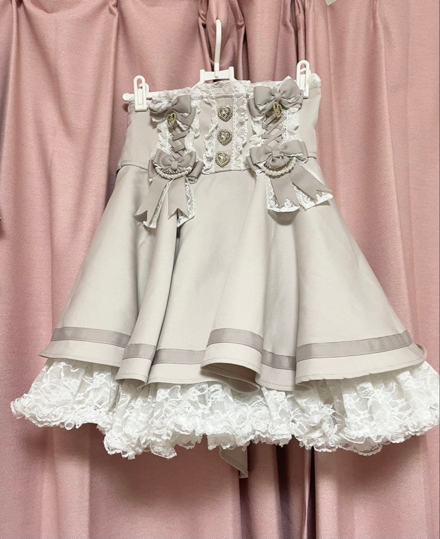 LIZLISA リボンボリュームフレアスカート スカパン