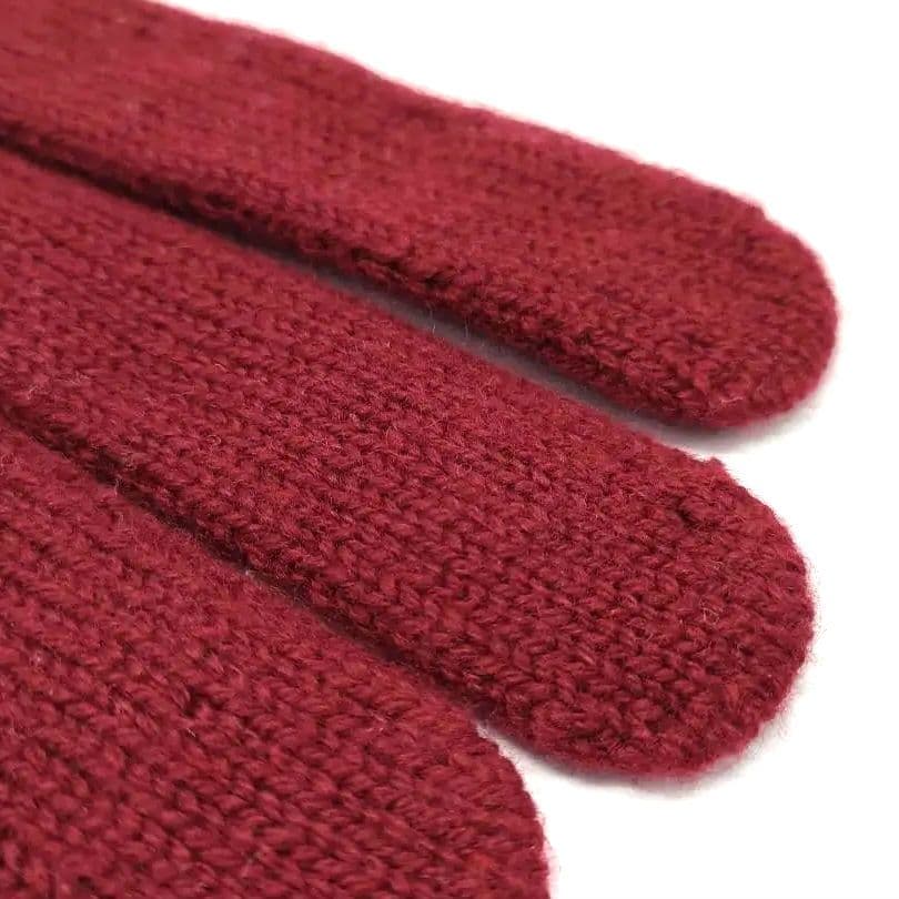 美品 HERMES カシミヤ手袋 赤 ロング丈 全長37.5 手囲い21 d01