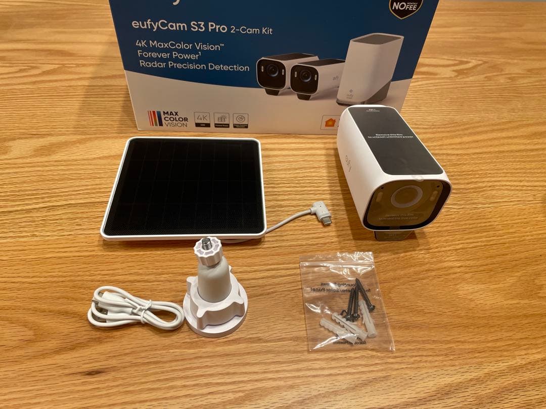 最終値下げ ANKER eufyCam S3 Pro カメラ ソーラーパネル付き