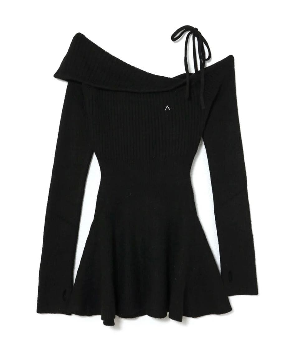 スカート andmary Wendy flare mini dress black