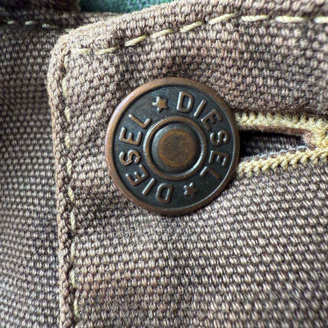 [t390]イタリア製ディーゼルカバーオールダークブラウンXLサイズチョアコート