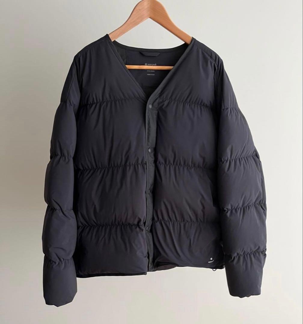  peak別注 ノーカラーダウンジャケット M ブラック