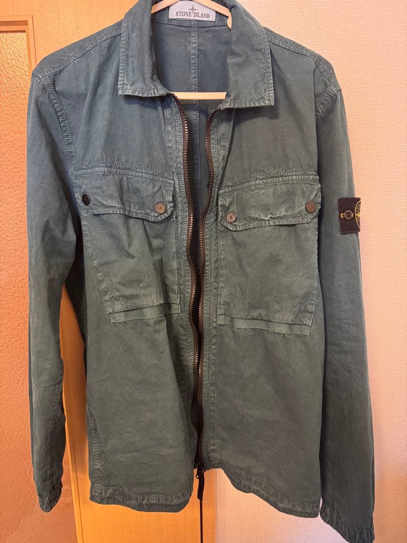 Stone  グリーン シャツジャケット M