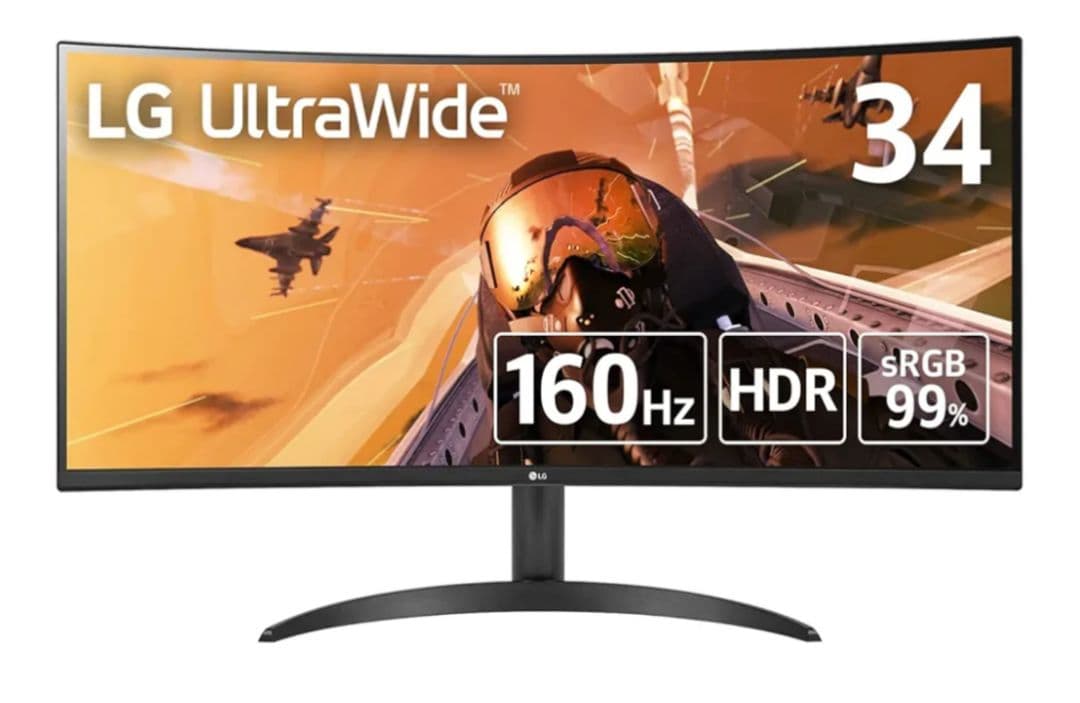 【美品】LG 34インチ ウルトラワイド曲面モニター 34WP60C-B