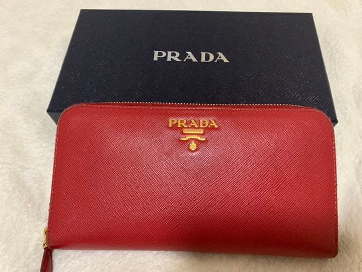 最終値下げ★PRADA プラダ 長財布　サフィアーノ　レッド