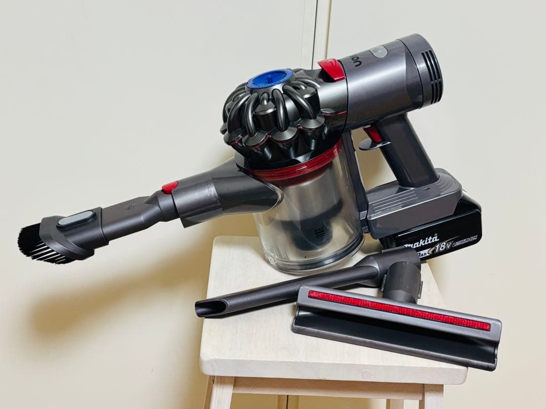 【完全分解洗浄品】ダイソン SV11 マキタ18Vバッテリー仕様 ノズル3個付