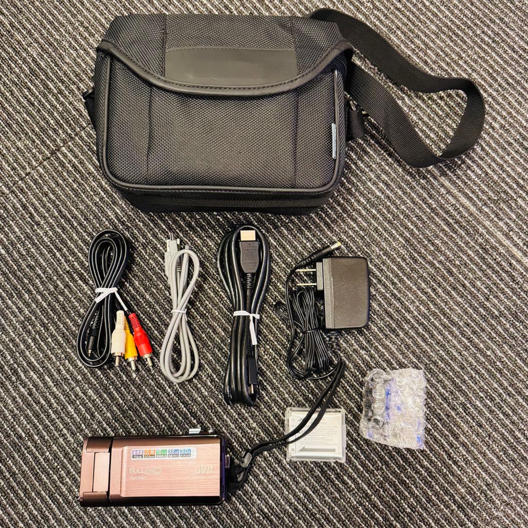 【美品】JVCケンウッド EVERIO フルHD ビデオカメラ アーバンブラウン