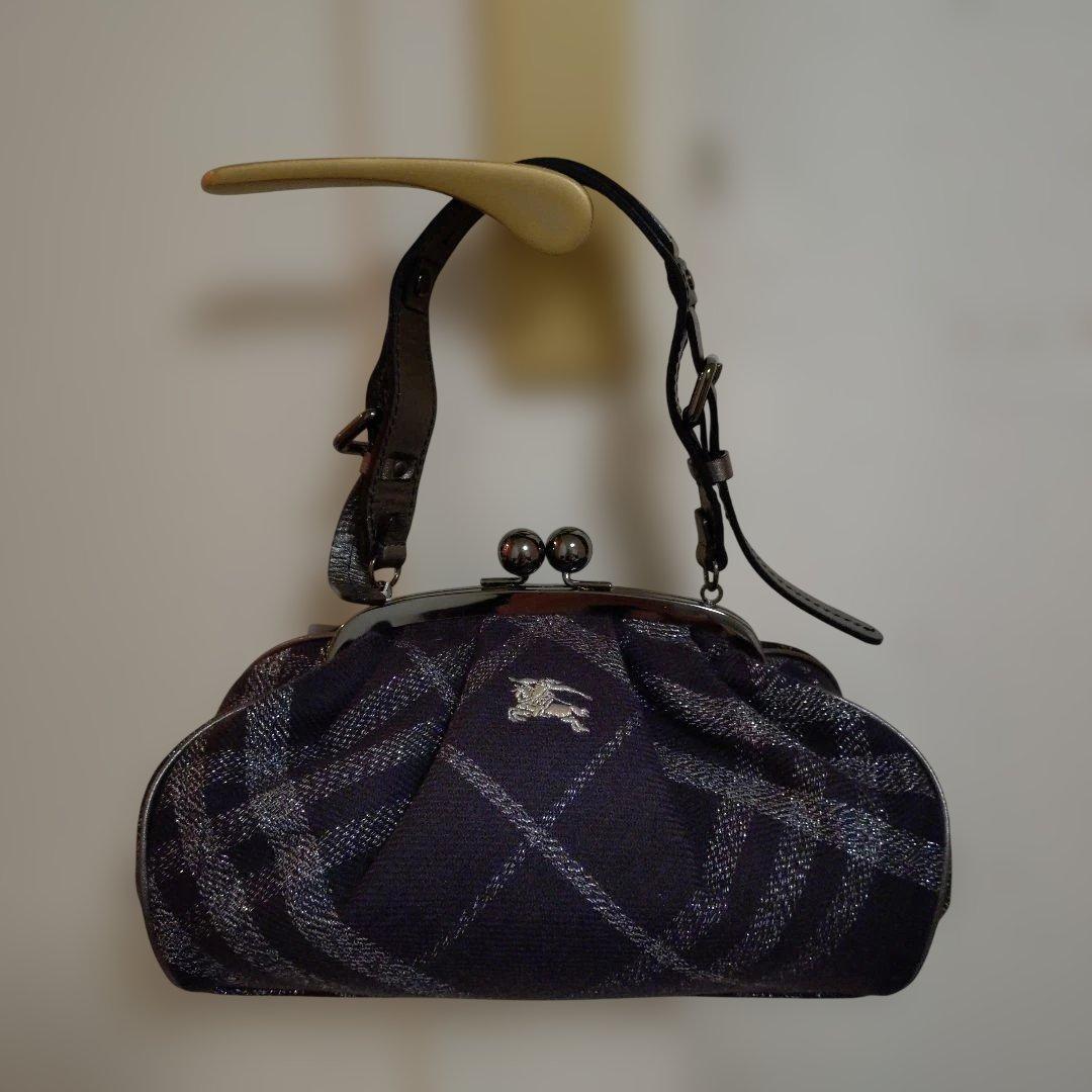 バーバリーブルーレーベル がま口 バッグ レア チェック柄 新品未使用 タグ付き