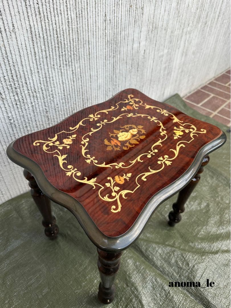 【サイドテーブル】イタリア　象嵌細工　花台　飾り台　オケージョナル　インテリア◎