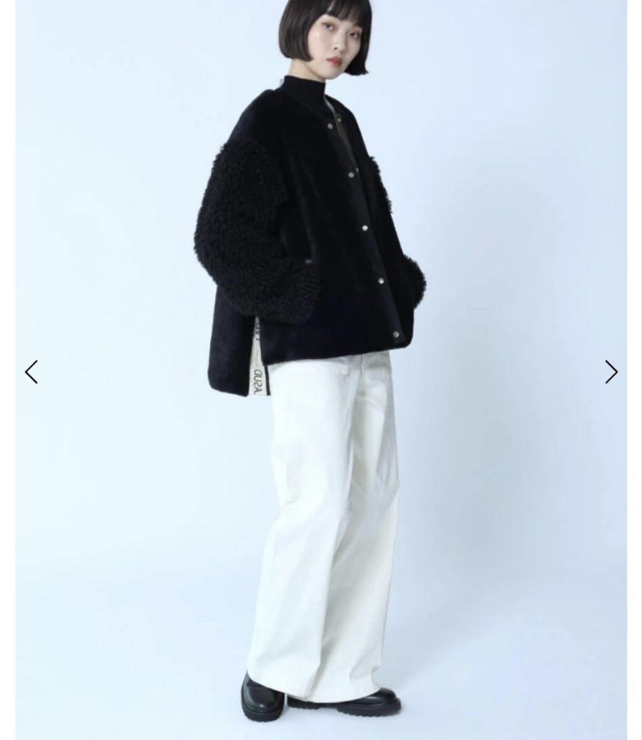 （5日まで出品）LASUD スリットロゴボアブルゾン