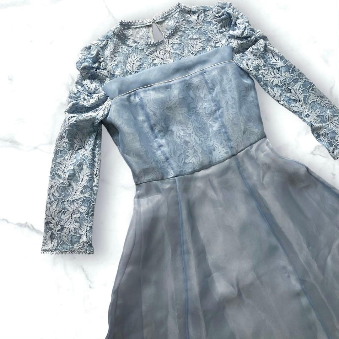 新品タグ付き✨　SNIDEL ボリュームフレアレースドッキングドレス　S