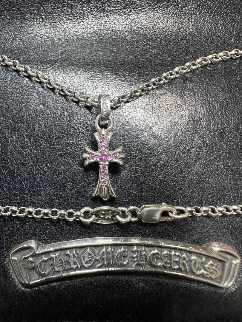 本物　Chrome Hearts クロムハーツ　ベビーファット　ピンクサファイア