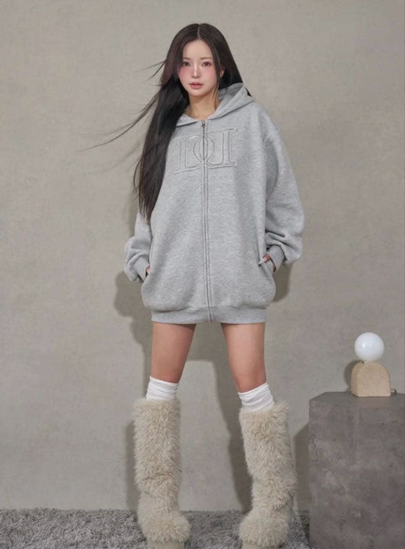 Darich アップリケDDロゴパーカー　グレー