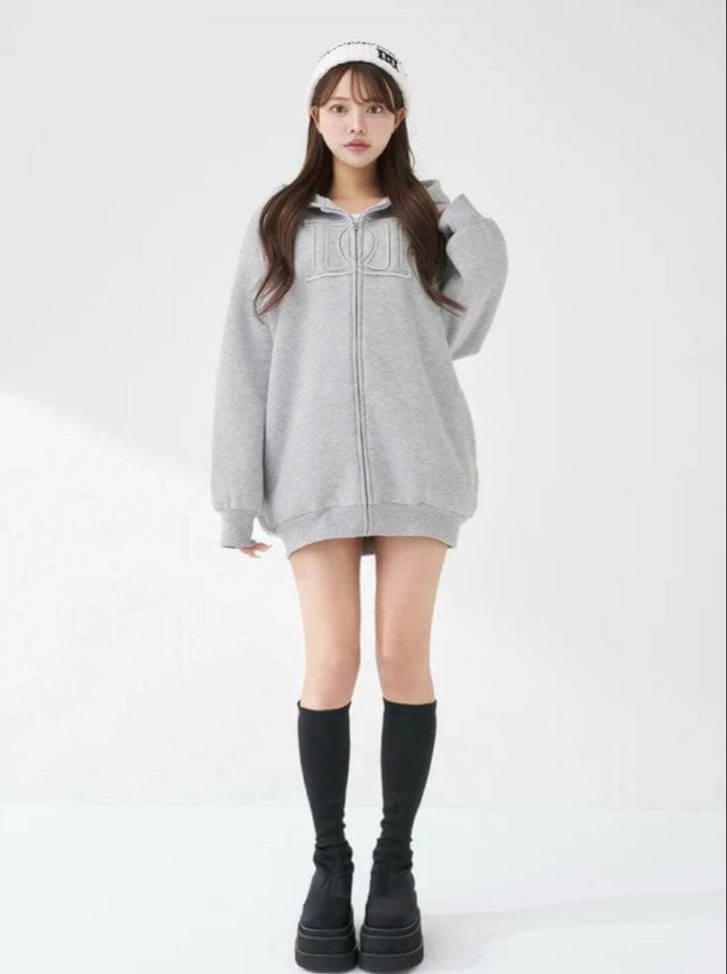 Darich アップリケDDロゴパーカー　グレー