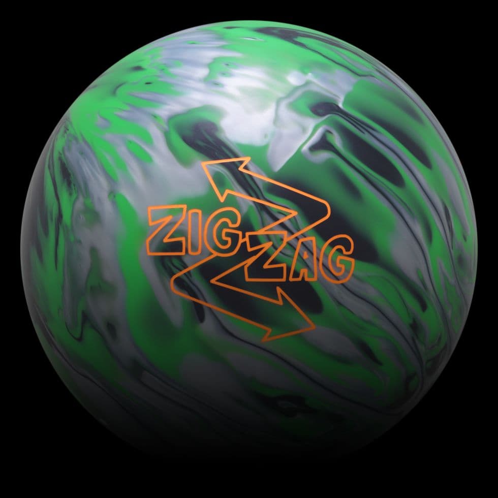 美品ZIG-ZAG ボウリングボール グリーン/ブラック