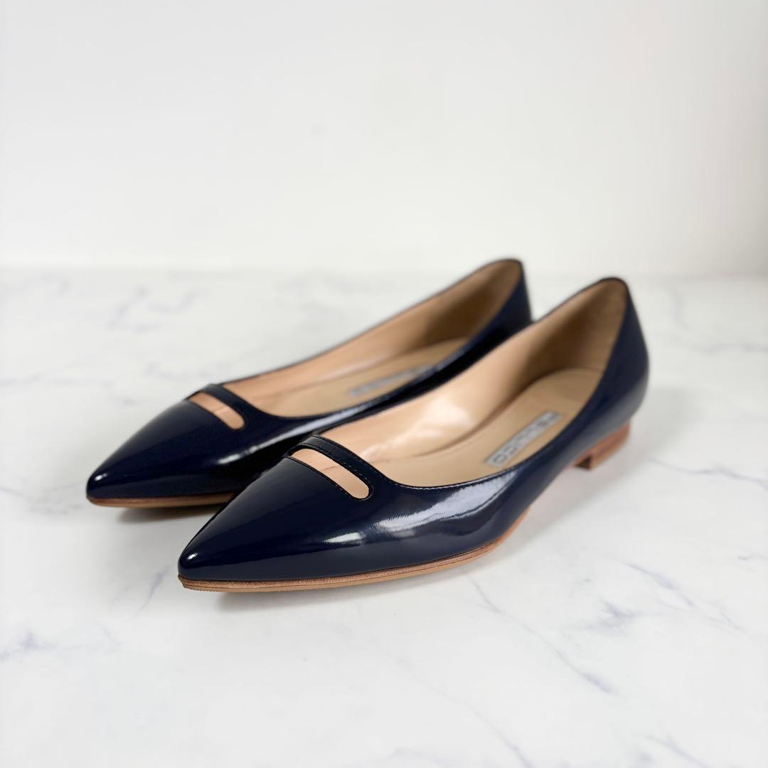 美品 ペリーコ 5.5 アネッリ プラットパンプス アンドレア ダークネイビー