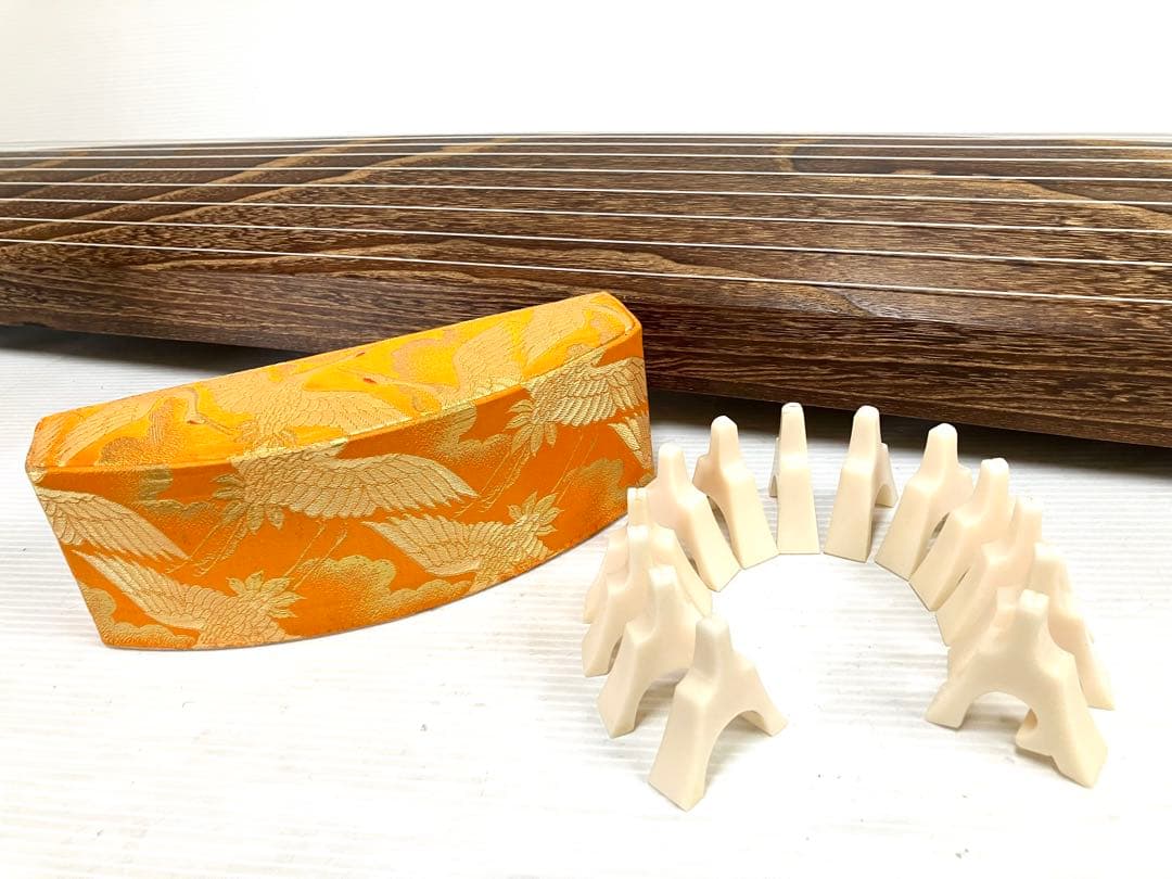 美品◆和琴◆13弦琴 全長183cm 琴柱／口前カバー／丸袋付き【引き取り歓迎】