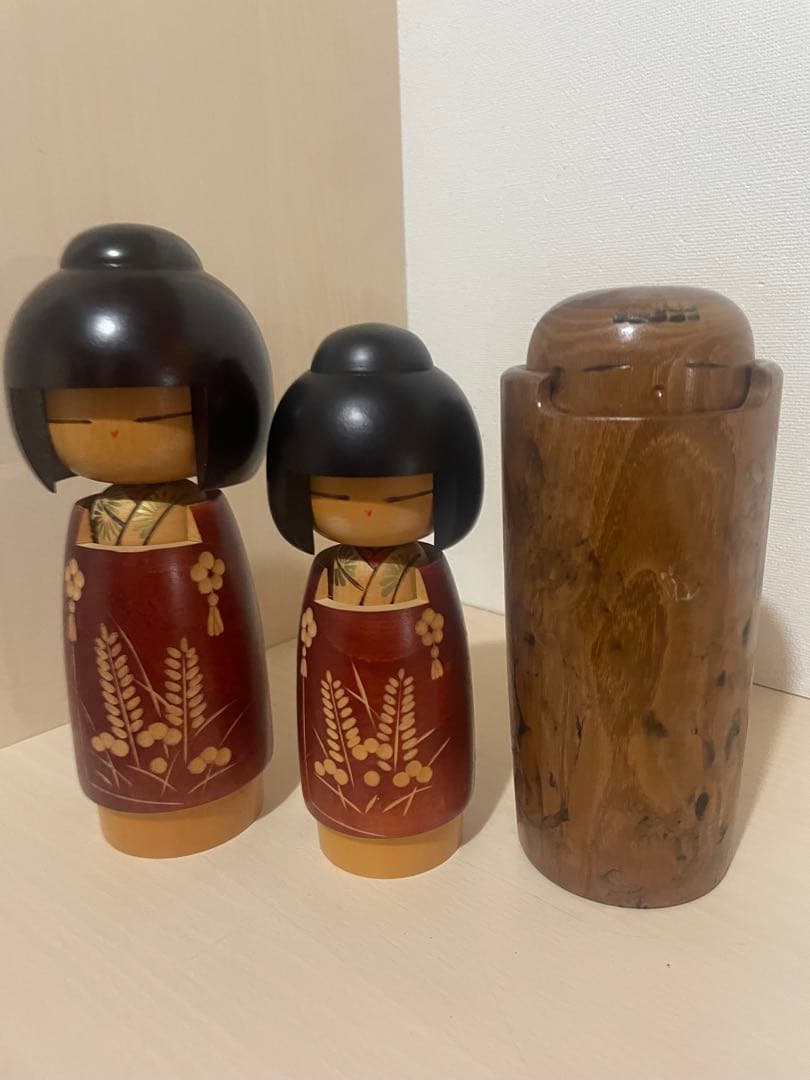 創作こけし　宮島無筆作「木洩れ日」 佐藤翠崕2つ