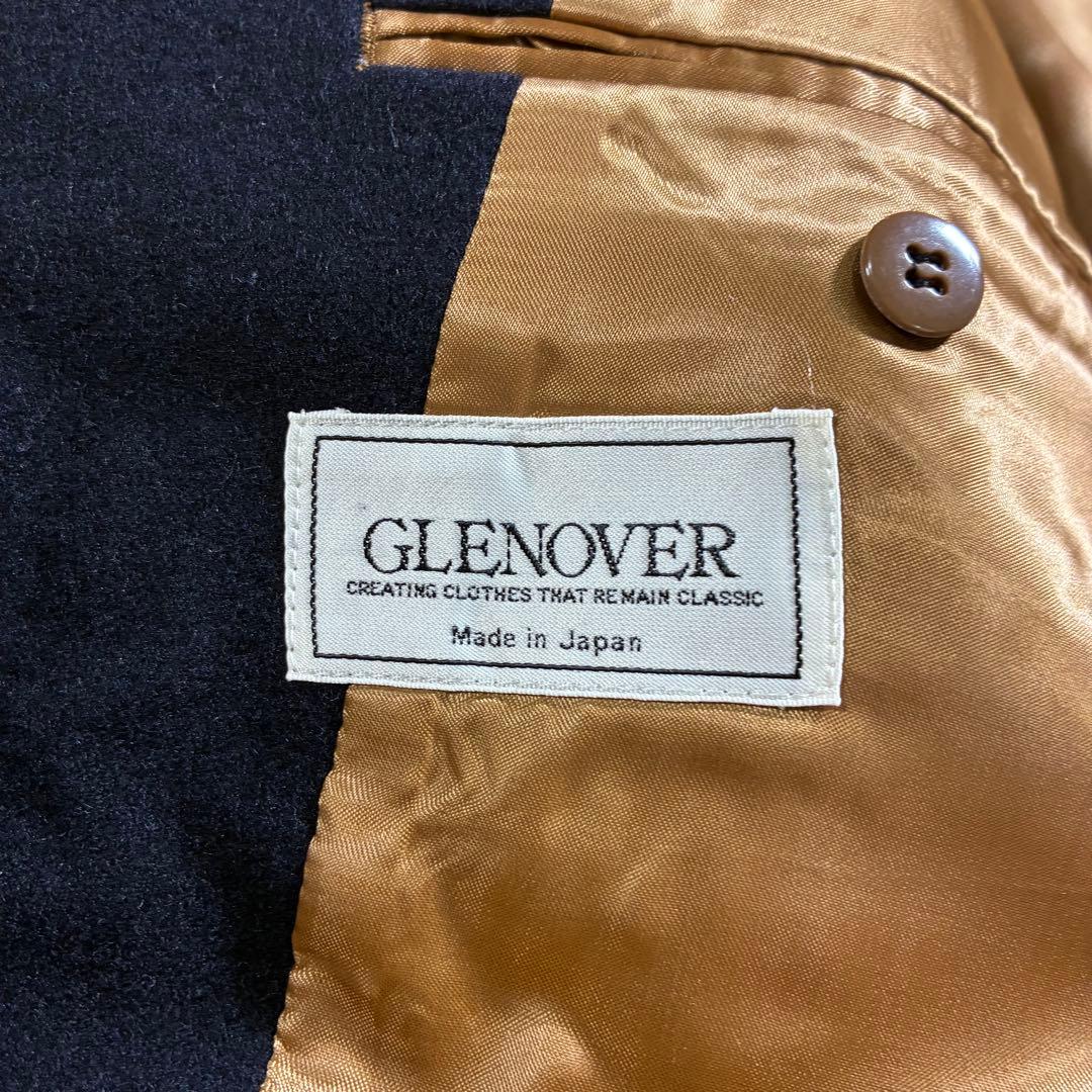 【高級・金ボタン】グレンオーバー　紺ブレ　チェック　ウール テーラードジャケット