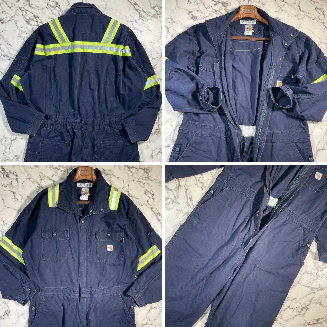 ✨10s✨(XL) カーハート リフレクター付き オールインワン つなぎ 紺