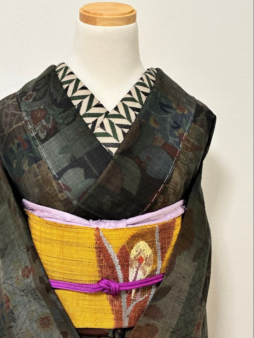 紬　小千谷紬　百柄　裄66.5cm 正絹　美品