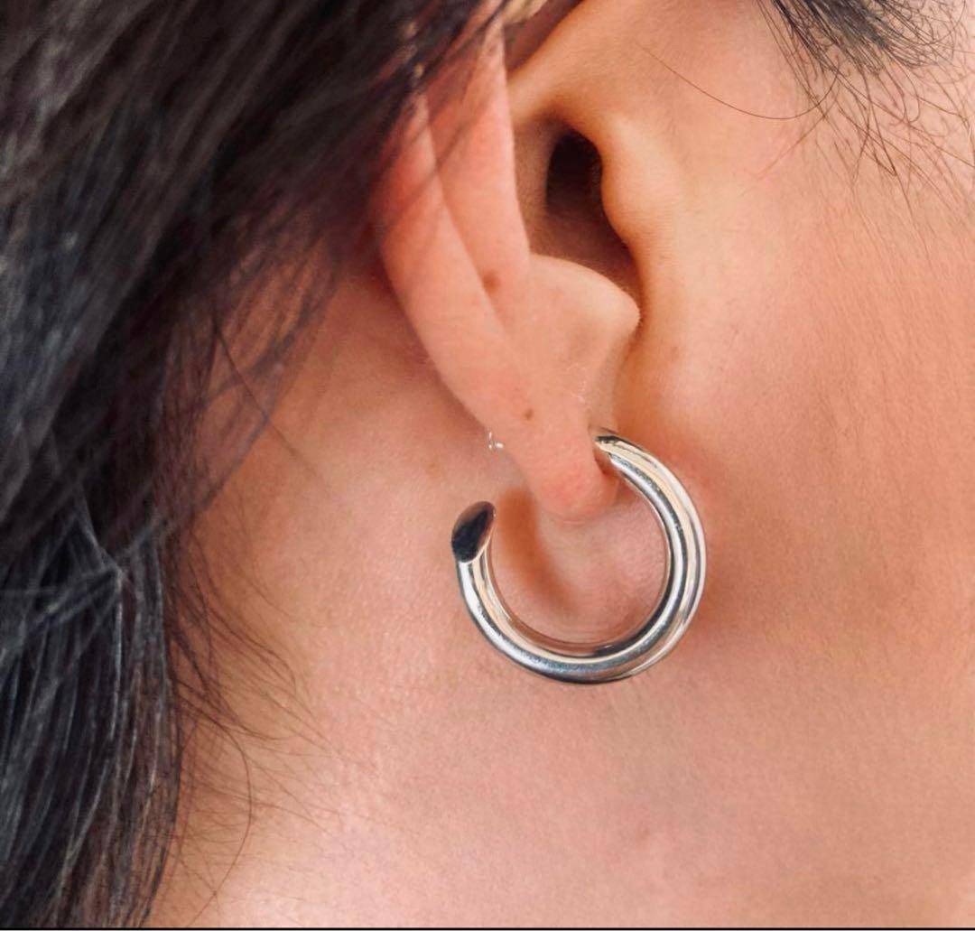 フープピアス　silver 925 キャリアリング風