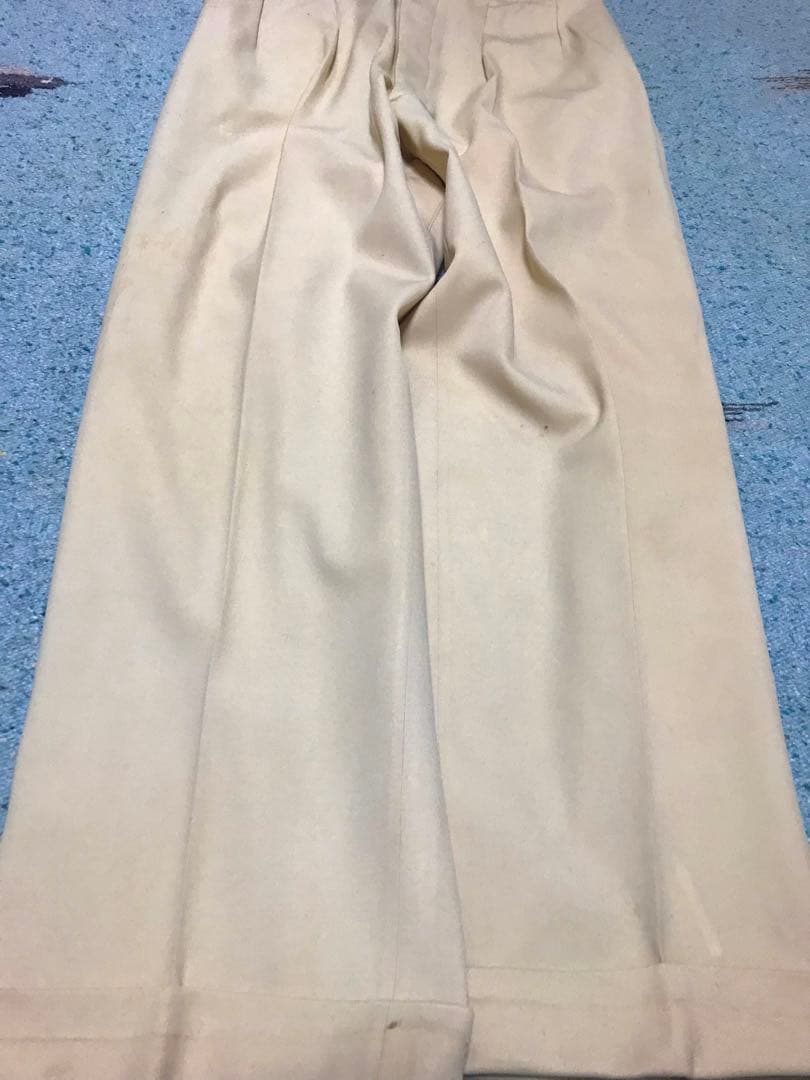 50s レーヨン ギャバジン スラックス レモンイエロー レア 2タック 着画有