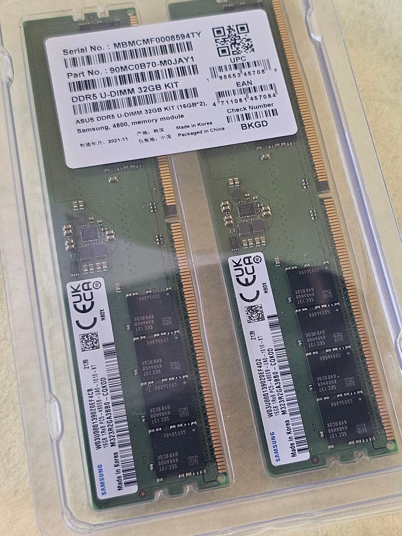 メモリー ASUS SAMSUNG DDR5 U-DIMM 32GB KIT