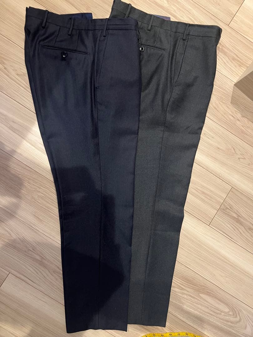 INCOTEX スラックス 2本セット ネイビー グレー