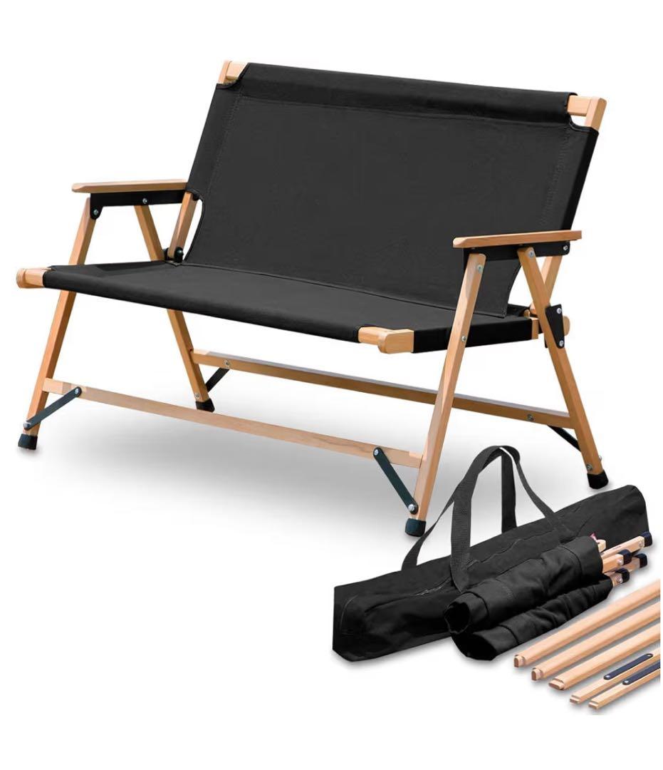 【ぷぴこ】FIELDOR アウトドアベンチ ブラック