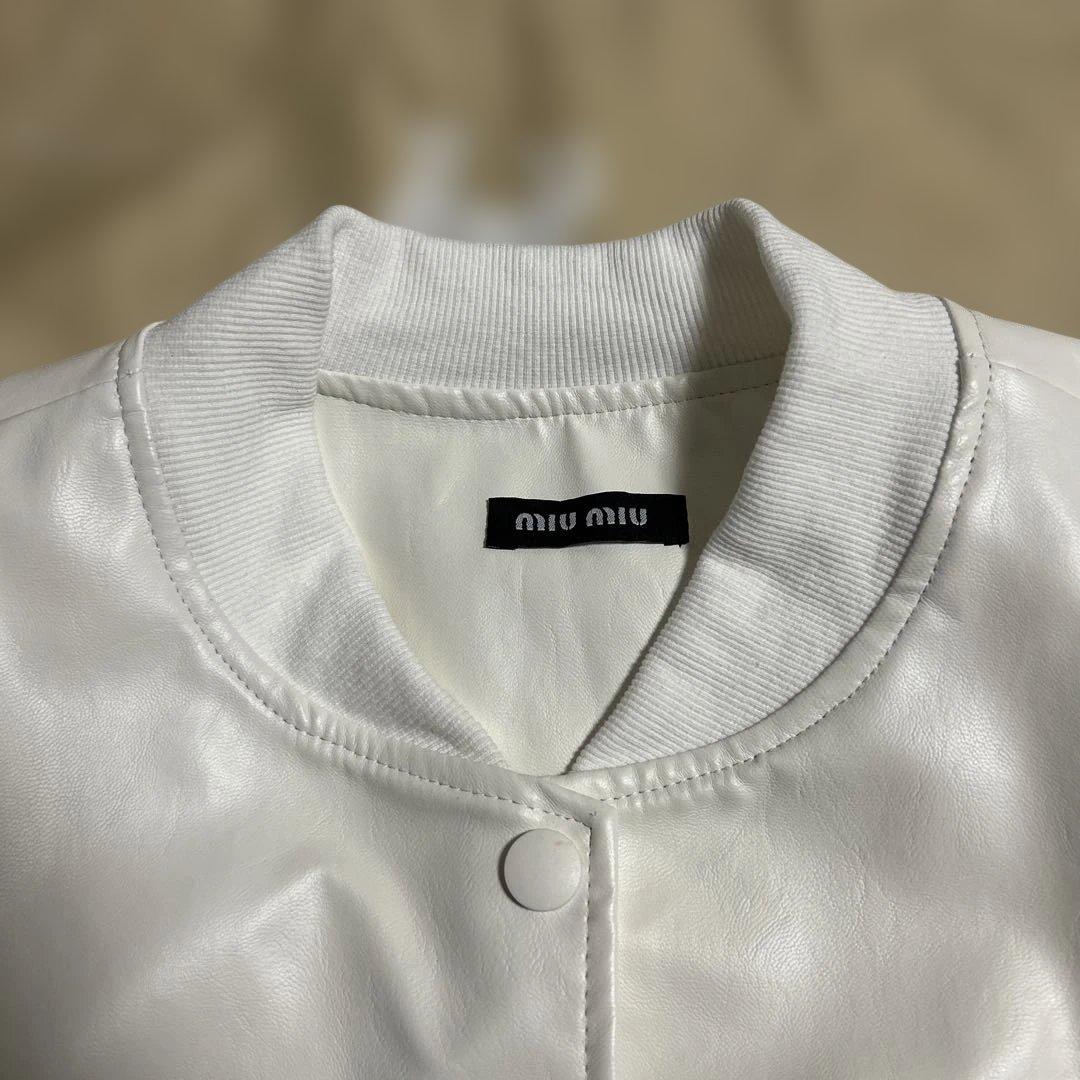 MIU MIU・ジャンパー・ブルゾン・スタジャン・ジャケット・ホワイト・S相当