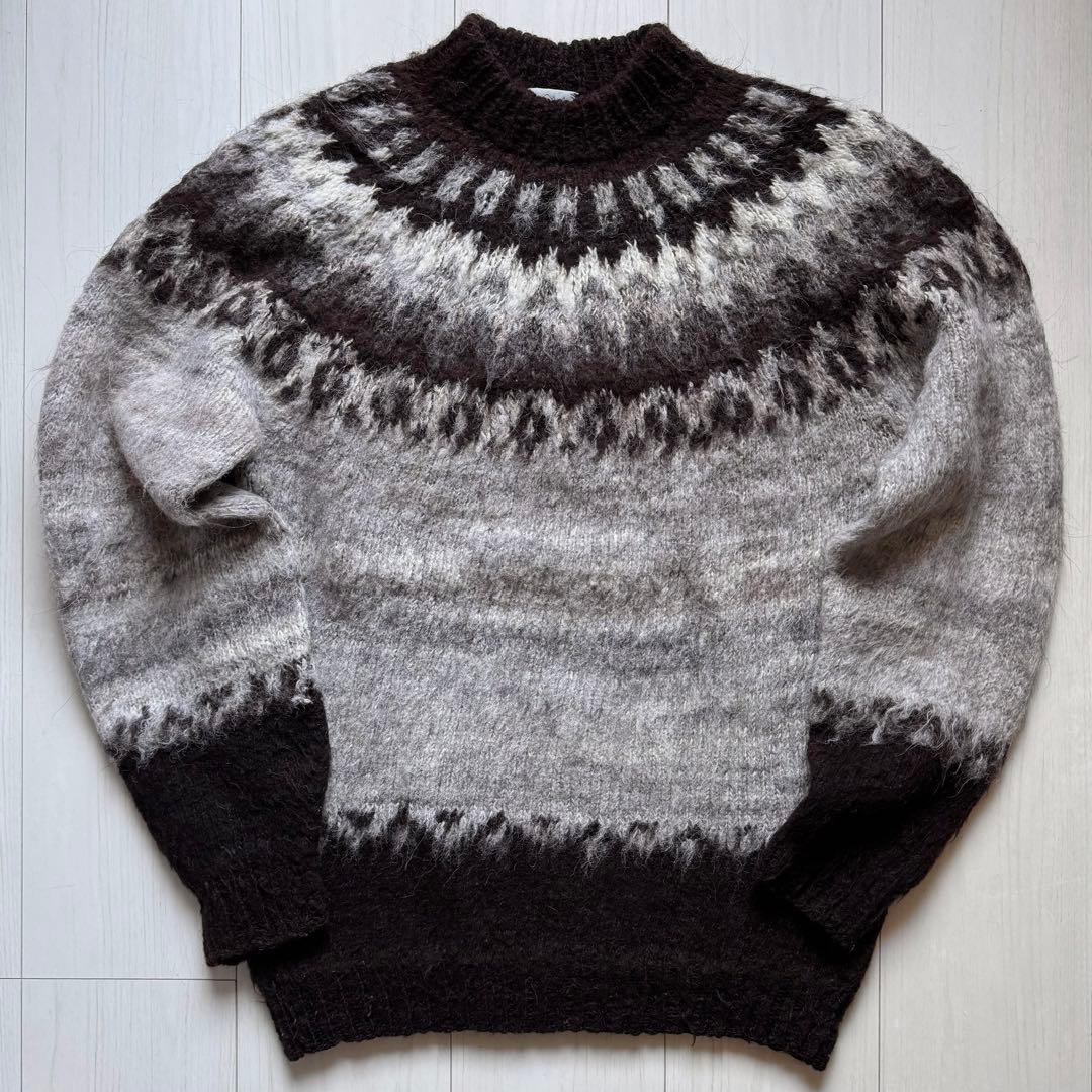 t*u様 ビンテージCASAアルパカウール100%ニットセータージグザグ幾何学ノ